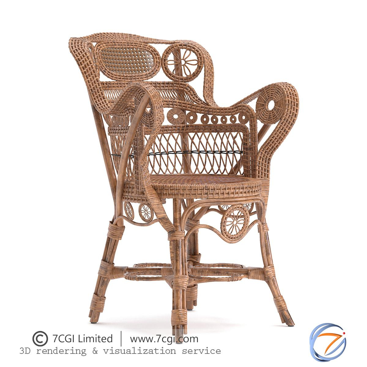 3D rendering of wicker furniture products